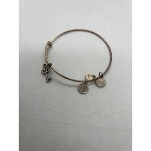 Alex and Ani Charm Bracelet Bangle Key to My Heart Expandable Rose Gold‎